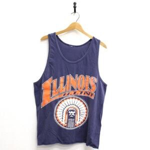 Vintage University of Illinois Fighting Illini Tank T Shirt Large
